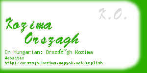 kozima orszagh business card